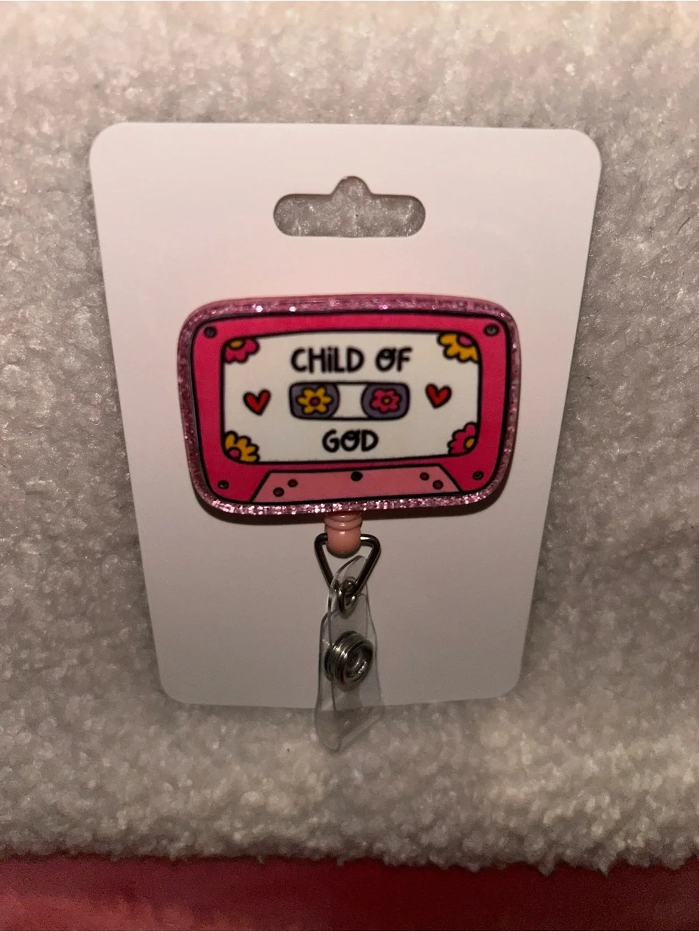 Child of God Pink Glitter Badge Reel